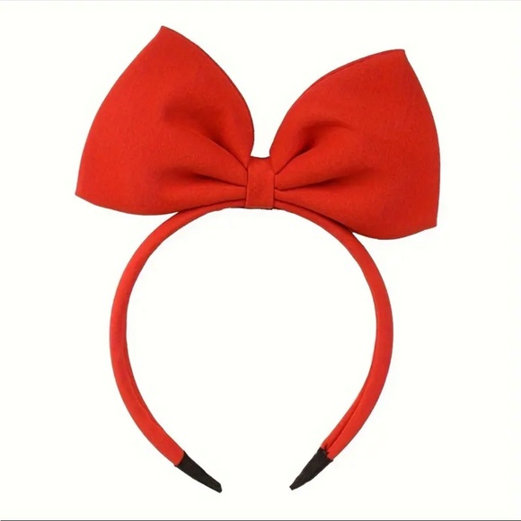 ❤️ Snow White Princess Large Red Bow Headband - Picture 2 of 3